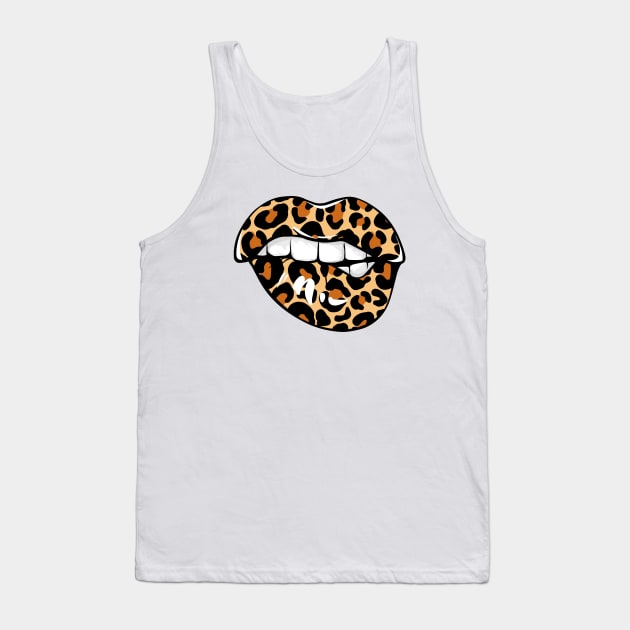 Leopard Lips Tank Top by Artizto